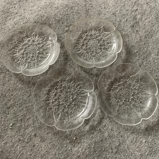 あげます　紫陽花　アジサイ　ガラスプレート　皿　4枚セット