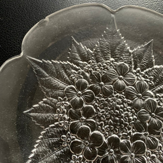 あげます　紫陽花　アジサイ　ガラスプレート　皿　4枚セットの画像