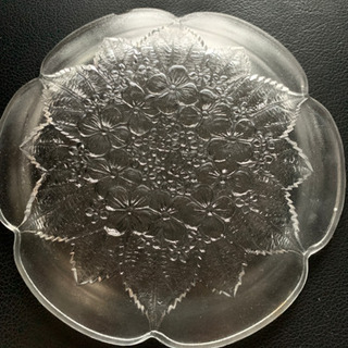 あげます　紫陽花　アジサイ　ガラスプレート　皿　4枚セットの画像