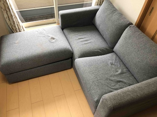 【受け渡し完了】3人掛けサイズソファ＋オットマン【IKEA購入品】
