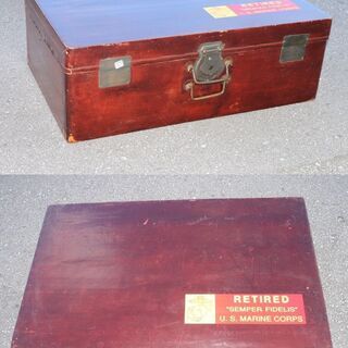 値下げ！！トランク ケース USMC 大きめ 収納などに♪ バッグ BOXの画像