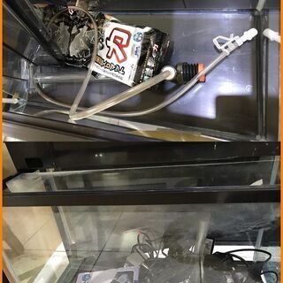 【引取限定】水槽 セット 台付き 中古品 横幅600高さ350奥行270【小倉南区葛原東】の画像