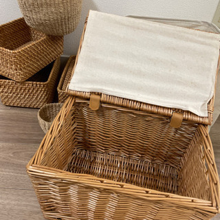 無印良品 カゴセット ラタンボックス バスケットの画像