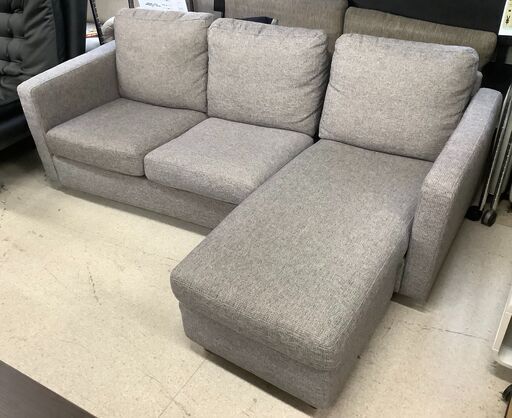 3人掛けソファ ファブリックソファ グレー L字型【ユーズドユーズ名古屋天白店】 J790