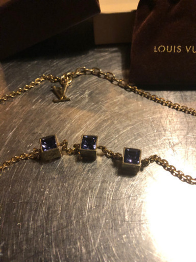 LOUIS VUITTON ルイヴィトン M65096 コリエ・ギャンブル ネックレス ペンダント ロゴ ラインストーン ゴールド