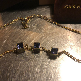 LOUIS VUITTON ルイヴィトン M65096 コリエ・ギャンブル ネックレス ペンダント ロゴ ラインストーン ゴールド