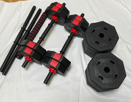ダンベル20×2セット　ダンベルバー、3kg×10つき