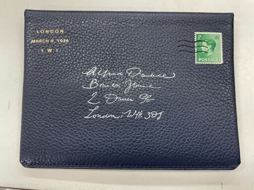 ダンヒル　葉書デザインレザーケース　程度A