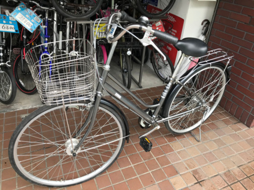 27インチ　外装6段変速　ledオートライト　さびにくいステンレスかご付き