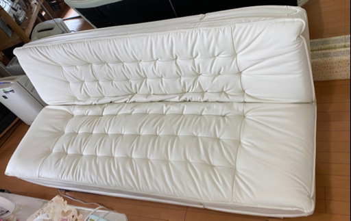 超美品 セミダブル 高級ホワイトソファーベッド