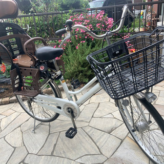 ママチャリ　自転車24インチ　ベビーシート椅子付き　