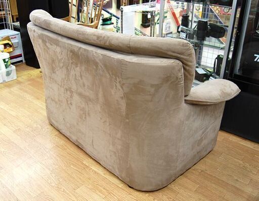 ニトリ 2人掛けソファ 幅139×奥行80×高さ88cm PURE FABRIC ソファー ハイバック スエード調 ブラウン系 NITORI 札幌市 清田区 平岡