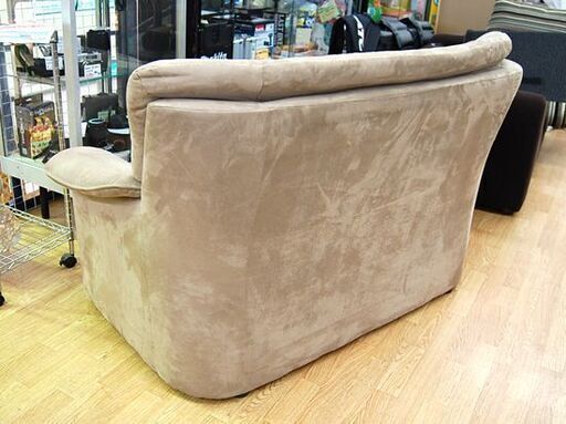 ニトリ 2人掛けソファ 幅139×奥行80×高さ88cm PURE FABRIC ソファー ハイバック スエード調 ブラウン系 NITORI 札幌市 清田区 平岡