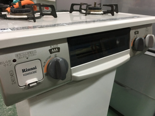 ■リンナイ ガスコンロ LPガス用 2017年製 KGM563BEL■Rinnai プロパンガステーブル