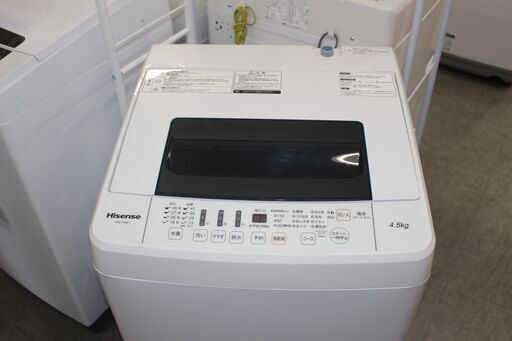 美品！ハイセンス 洗濯機(HW-T45C) 19年製 4.5㎏ ★特別価格★大田区、品川区 配送・設置無料★店頭取引歓迎！
