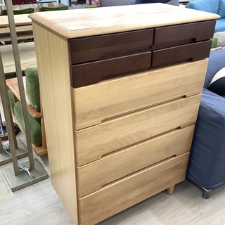6段チェスト ナチュラル×ダークブラウン のご紹介です！