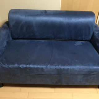2人がけソファー　ネイビーの画像
