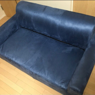 2人がけソファー　ネイビー