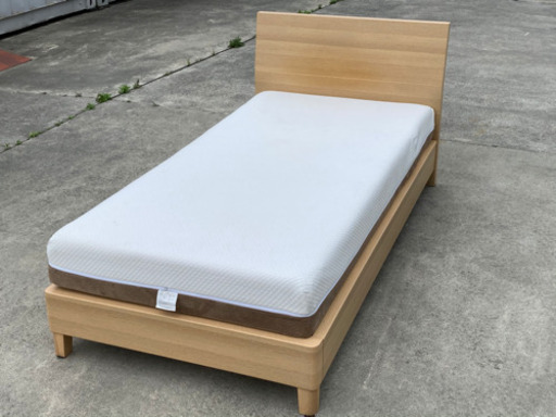 格安で！ニトリ シングルベッド◇BENT◇ナチュラル◇ノンコイルマットレス付き