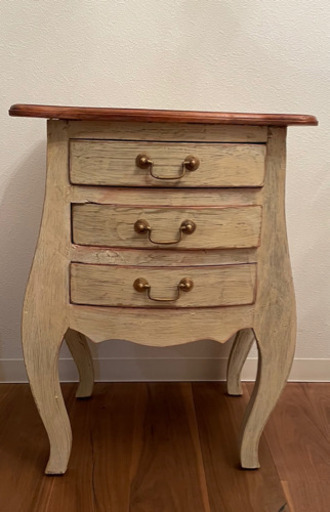 木製 電話台 戸棚 猫足 アンティーク