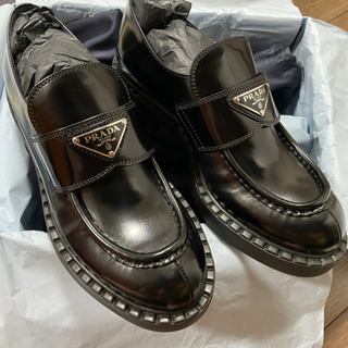 完売レア　プラダ　ブラッシュドレザー ローファーの画像