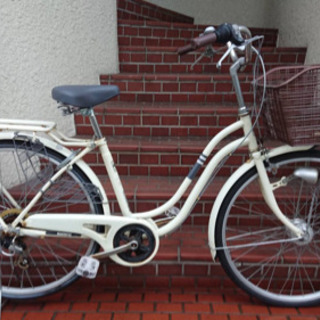 【中古自転車】26インチ6段変速　LEDオートライト付　サドル、...