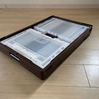 アスクル 扉付き折りたたみコンテナ 75L　ブラウンの画像