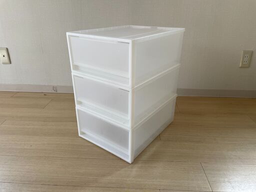 無印良品　ポリプロピレン収納ケース3個セット（約幅34×奥行44.5cm）