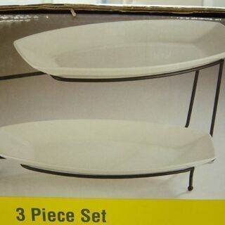新品未使用品 2-Tier Serving ビュッフェサーバー プレート バイキング クロムラック 2枚 札幌市 西岡店の画像