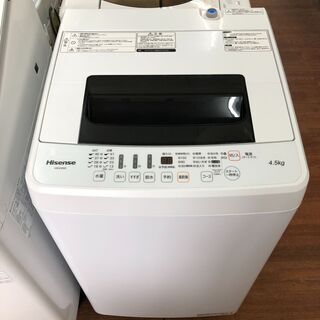 【リサイクルショップどりーむ天保山店】1856【期間限定30％OFF対象品】　洗濯機　Hisense　ハイセンス　HW-E4502　4.5Kg　2019年製　ホワイトカラー　中古品【3ヵ月保証付き】