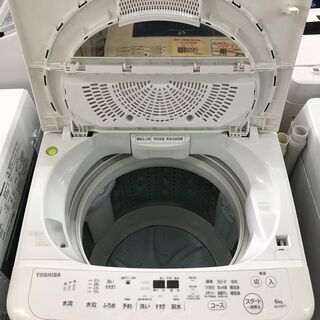 【リサイクルショップどりーむ天保山店】287 洗濯機　TOSHIBA　東芝　AW-6D6(T)　ZABOON　6.0Kg　2018年製　中古品【3ヵ月保証付き】の画像