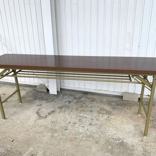 折りたたみ 長テーブル 木目調 幅1800×奥行450×高さ70...