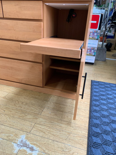 ⭐️大川家具⭐️サンウッディ 3面レンジボード アルダー材 天然木 ハイカウンター 日本製