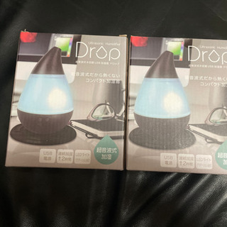 値下げ！超音波式木目調 USB 加湿器 ドロップ