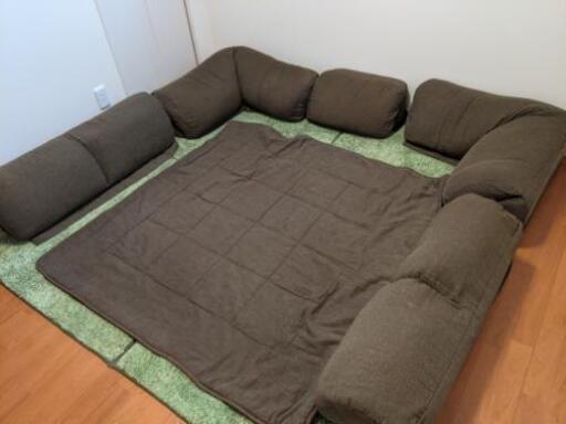 【 美品】コーナークッションソファ（カバー洗濯可）
