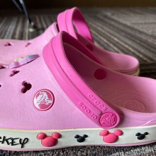 クロックスcrocs 18.5cm　サイズC12　ミッキー　ピンク　品番202690の画像