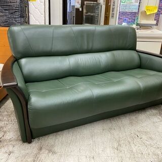 【愛品館 江戸川店】ニトリ　３Pソファ　本革　ソファ　ID：156-008821-007　配送可　代引き配送可