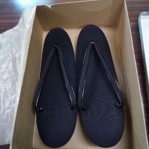 草履 婦人物 黒 新品