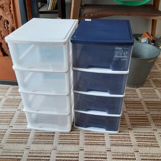 ストッキー 小物収納 プラケース 2個セット 青と白 SA-44...