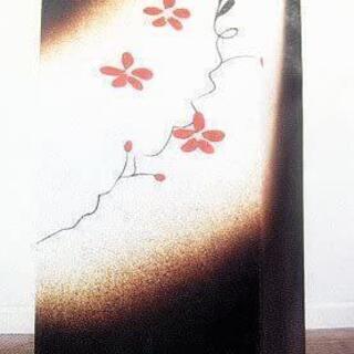 【未使用】信楽焼 傘立て 赤花絵角型傘立  533-01