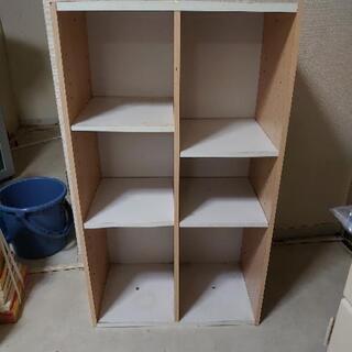 【5/29限定】カラーボックス（中が左右分割・棚板位置調節可能）...