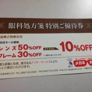 メガネ大学堂　優待券　2枚