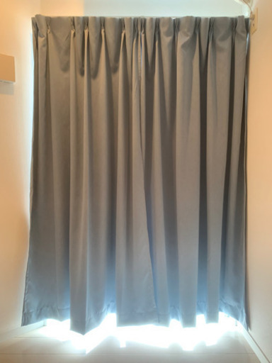 【美品】水色カーテン190cm(200cm)