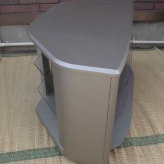 JM10929)テレビ台 ガラス板 幅：約80cm 高さ：約45cm 奥行：約38cm グレー 中古品【取りに来られる方限定】の画像