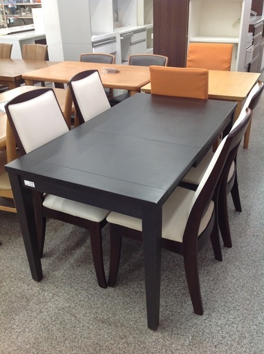 ブラウン 伸長式テーブル ダイニング5点セット 【9651133】