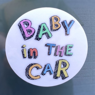 Baby in the car マグネットステッカーの画像