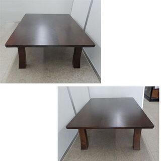 北海道民芸家具 木製 座卓テーブル 115×80×34 カバ材 ローテーブル ちゃぶ台 和モダン  　札幌 西野店の画像