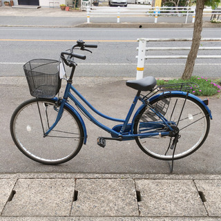 自転車☆ママチャリ☆スタンダードタイプ☆26インチ☆青☆鍵ありタ...