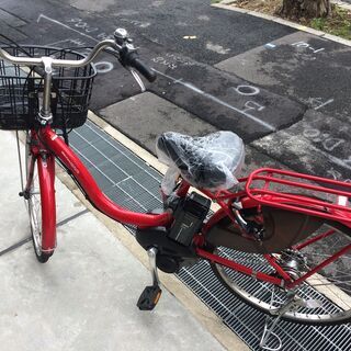 地域限定送料無料 ヤマハ パス ナチュラ 12,3AH 24インチ 赤 アシスタ