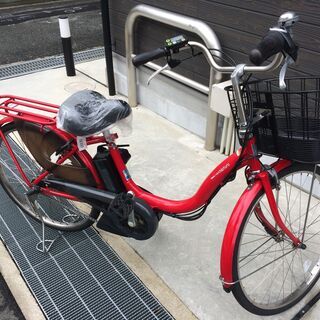 地域限定送料無料 ヤマハ パス ナチュラ 12,3AH 24インチ 赤 アシスタ